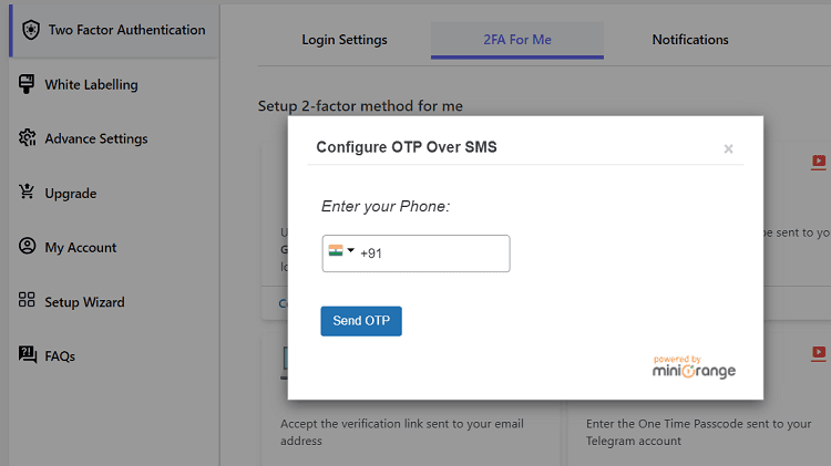 Configure OTP over SMS in miniOrange