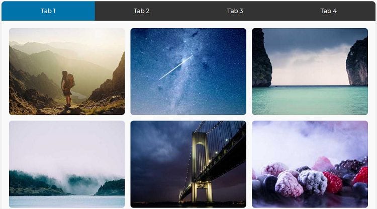 Tabbed image gallery using HTML and CSS