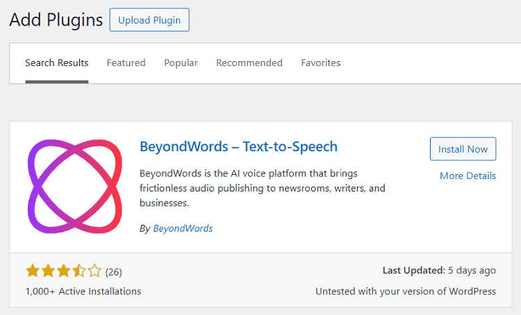 Beyondwords plugin install