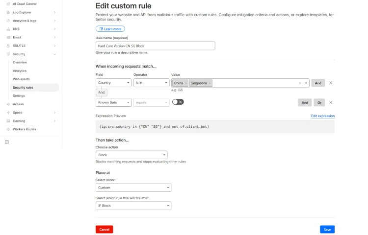 China and Singapore complete block rule in Cloudflare